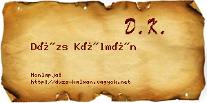 Dúzs Kálmán névjegykártya