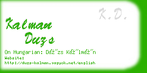 kalman duzs business card