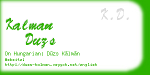 kalman duzs business card